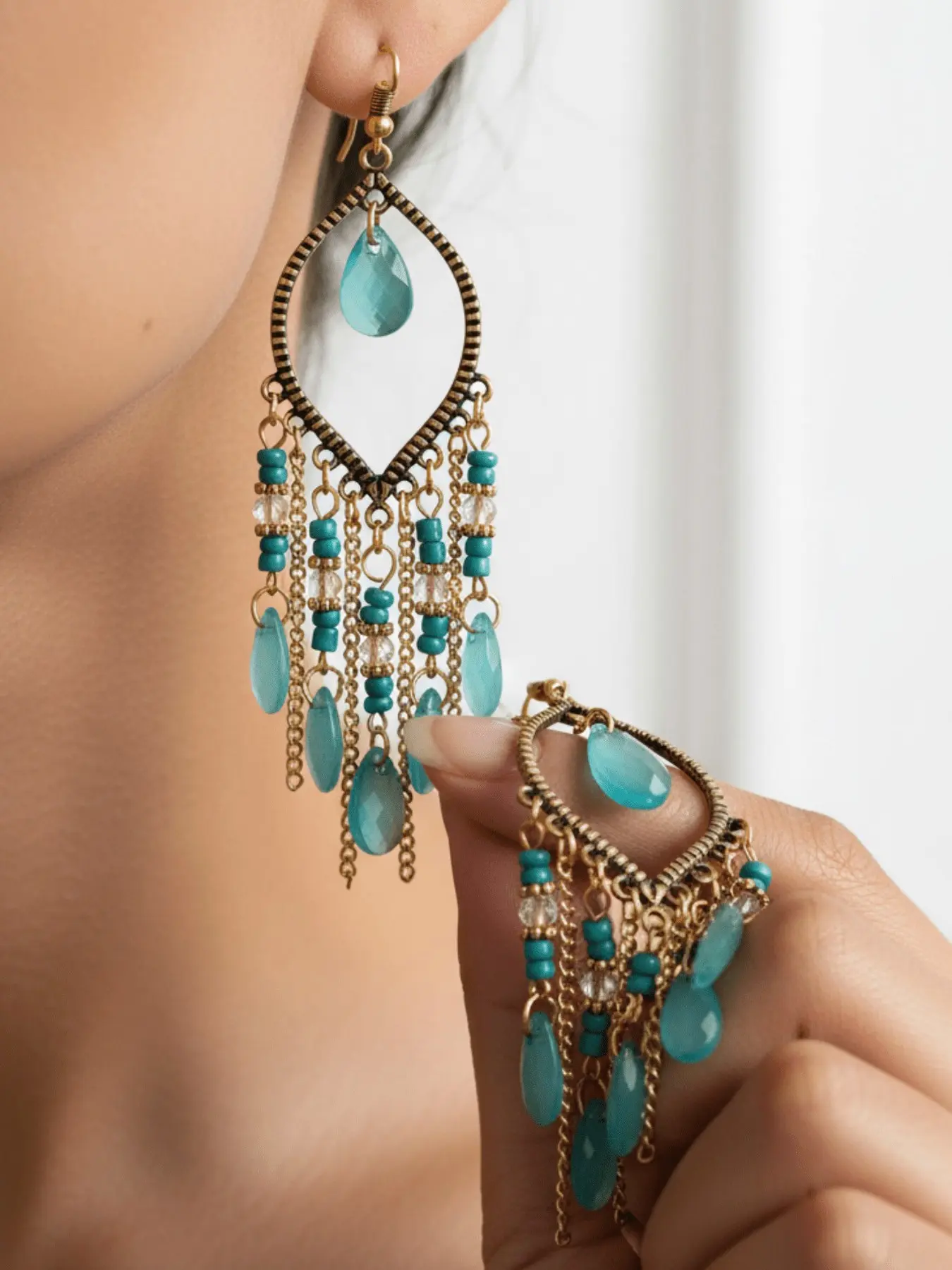 Boho Style Beaded Fringe Earrings for Women, Vintage Beach Holiday Gift, Perfect for Vacation, Unique Jewelry Accessory