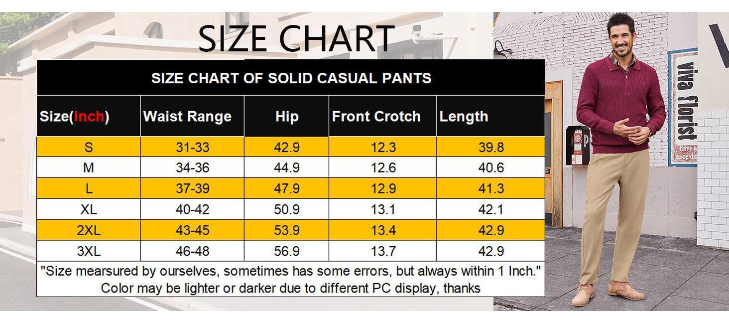 COOFANDY Men's Chino Pants Regular Fit Elastic Waist Basic Flat Front Drawstring Casual Pants Menswear Belt Black Day Black Day Slim Fit  Soft