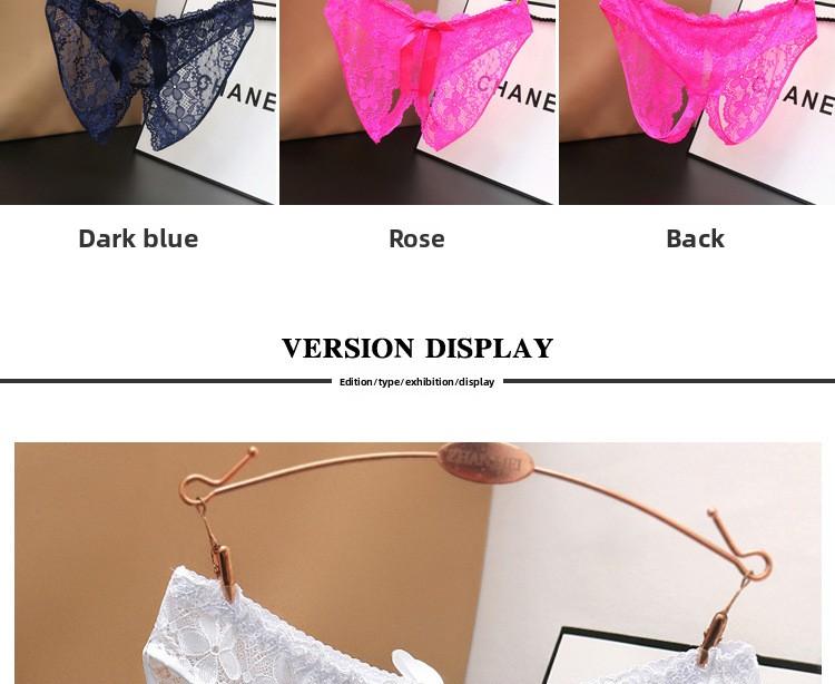 Women's Open Crotch Panties Low Waist Sexy Lace Transparent No-Remove Plus Size Briefs