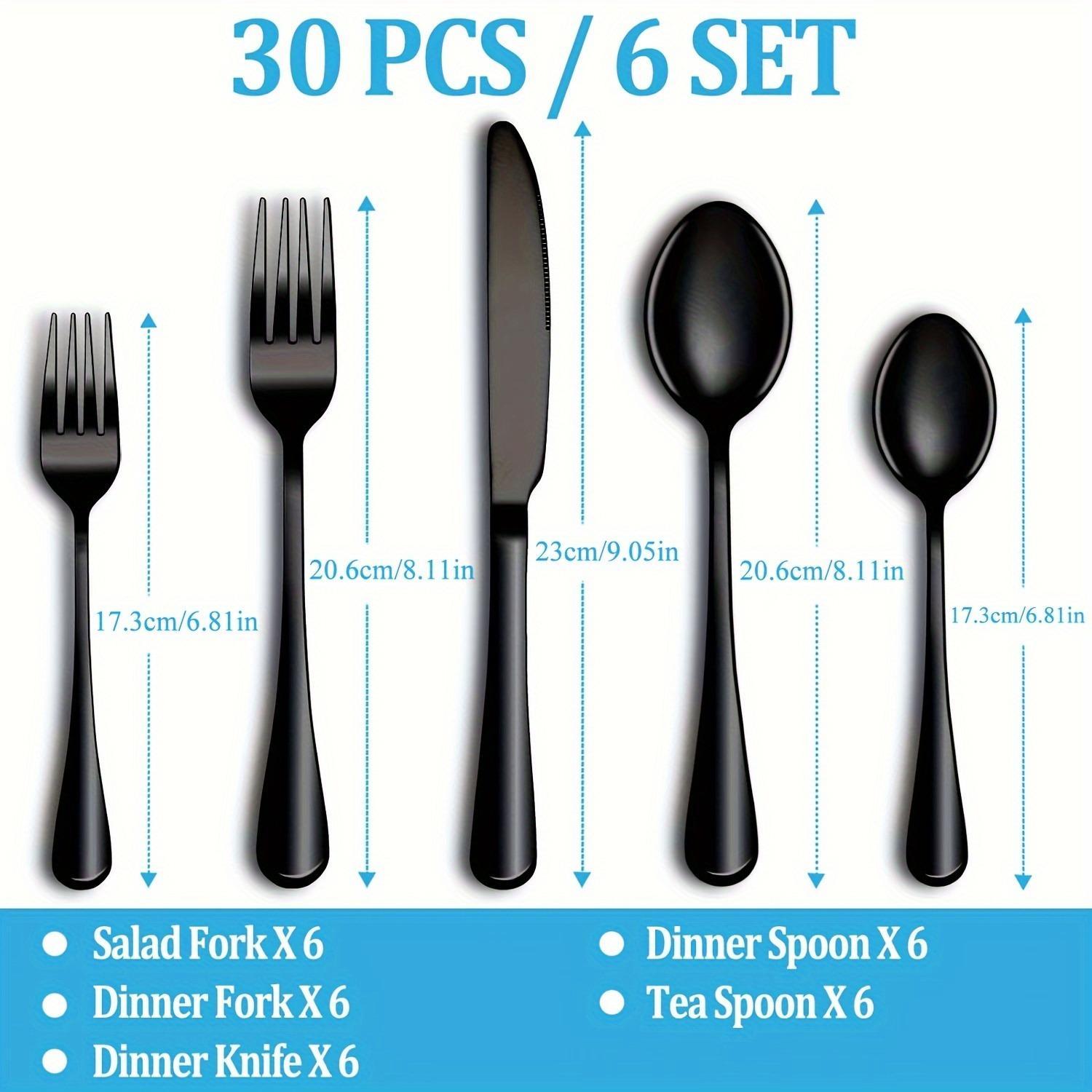 Stainless Steel Cutlery Set, 30pcs/set Including Knives & Forks & Spoons, Tableware Set for Wedding, Celebration, Party, Dinnerware Service Set