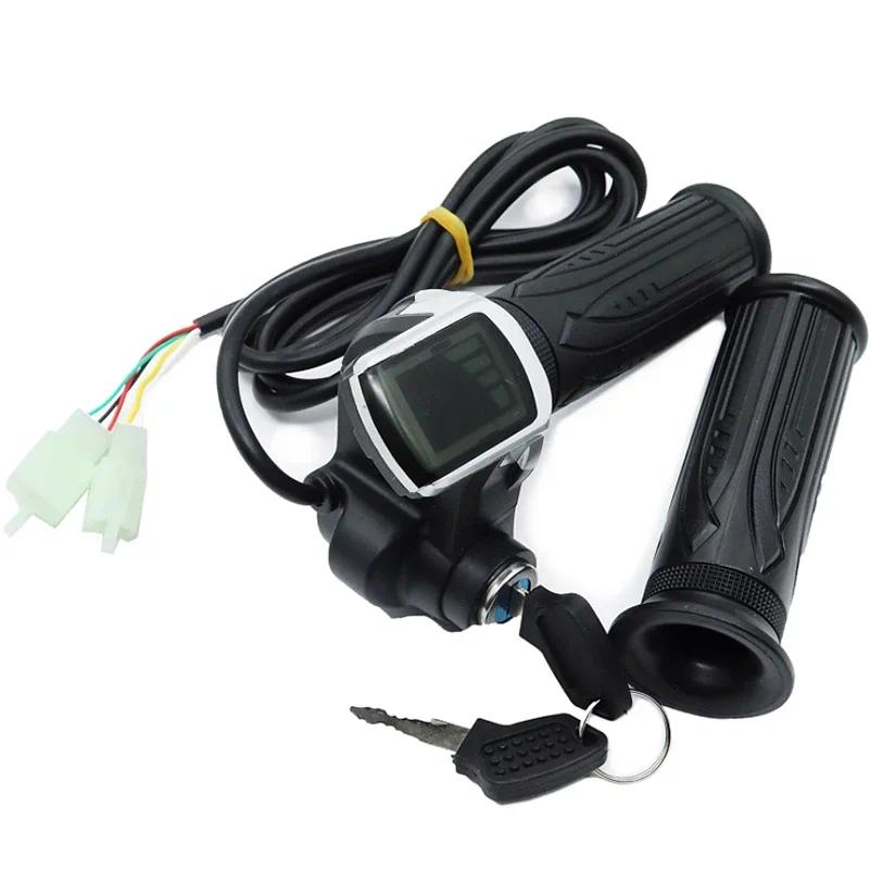 THE WELL KEPT Universal Electric Throttle Grip 24V 36V 48V 1Pair Electric Scooter   Handle with Key Lock Display  Divides LCD Grip  cycling accessory  bicycle handlebar  cheapest  bikeaccesories   shop  parts  outdoor  bicycle shop   accessory downhill bi