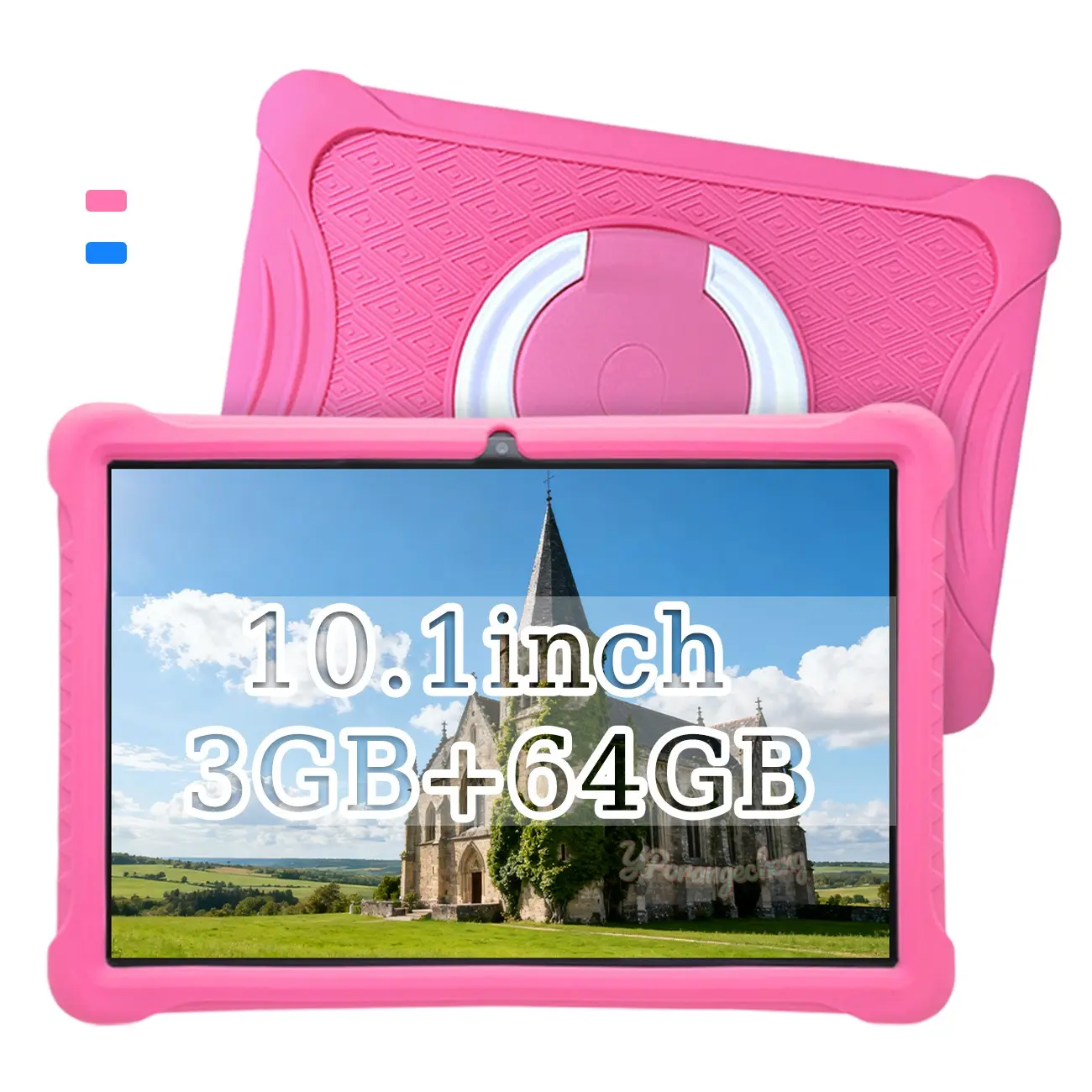 Top Gift for Teens | 10.1-Inch Gaming Tablet! Father's Day #DealsForYouDays All-in-One Work/Study/Entertainment, HD Screen + Dual Camera + 5G WiFi, Protective Case Included, Birthday/Christmas Gift (Blue/Pink, No Charger)