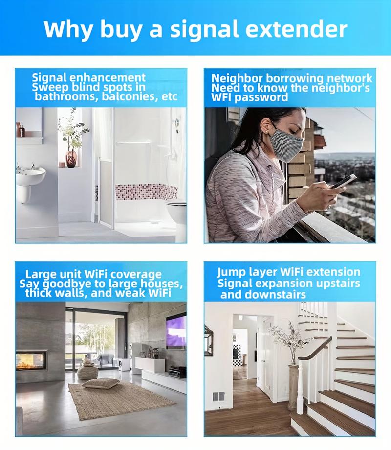 Wireless WiFi Signal Booster |       300Mbps High Speed 2.4GHz USB Repeater |     Plug and play, quick setup |     Portable Indoor Hotspot Extender for Office |     Enhanced Range and Speed |     Fashionable black design with dual antennas |       US stan