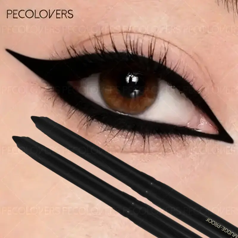 2PCS Black Eyeliner Gel Pencil, Smudge-Proof, Lasting Eye Makeup in Black, Easy to Create Daily Makeup, Vibrant Colors for & Stylish Eye Makeup, Long Lasting Liner