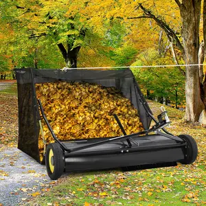 Versatile Tow-Behind Lawn Sweeper for Tractors – Adjustable 42-52 Inch Height, 21-26 Cu.ft Rotary, Heavy Duty Leaf & Grass Collector, Collapsible Design, All-Purpose Hitch Compatible