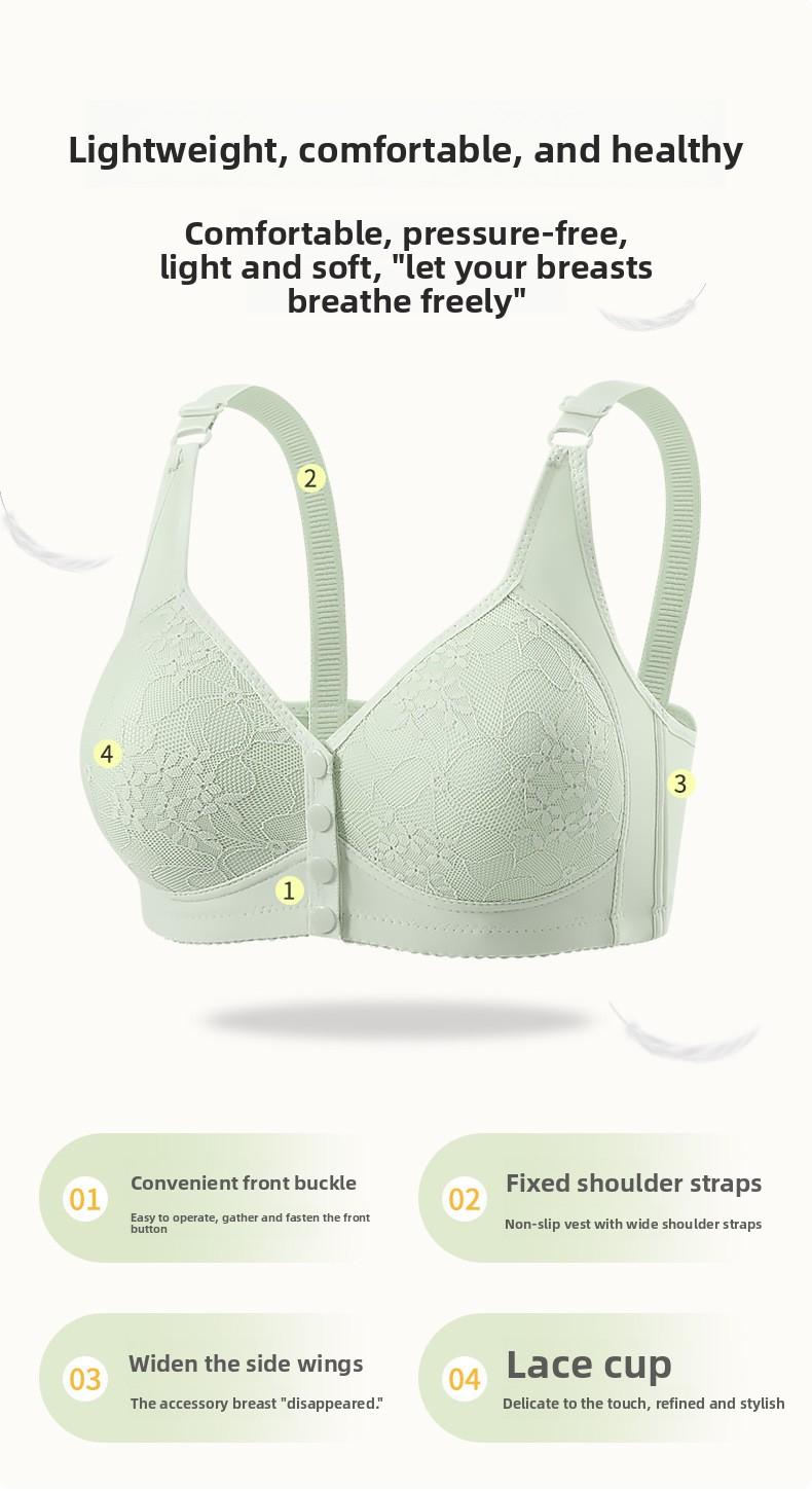 6 Pack Front Closure Bras for Women, Wire-Free Push Up Sports Bra with Removable Padding, No Dig Adjustable Straps, Seamless Full Coverage T-Shirt Bra, Comfortable Maternity Tank Top Style -RR