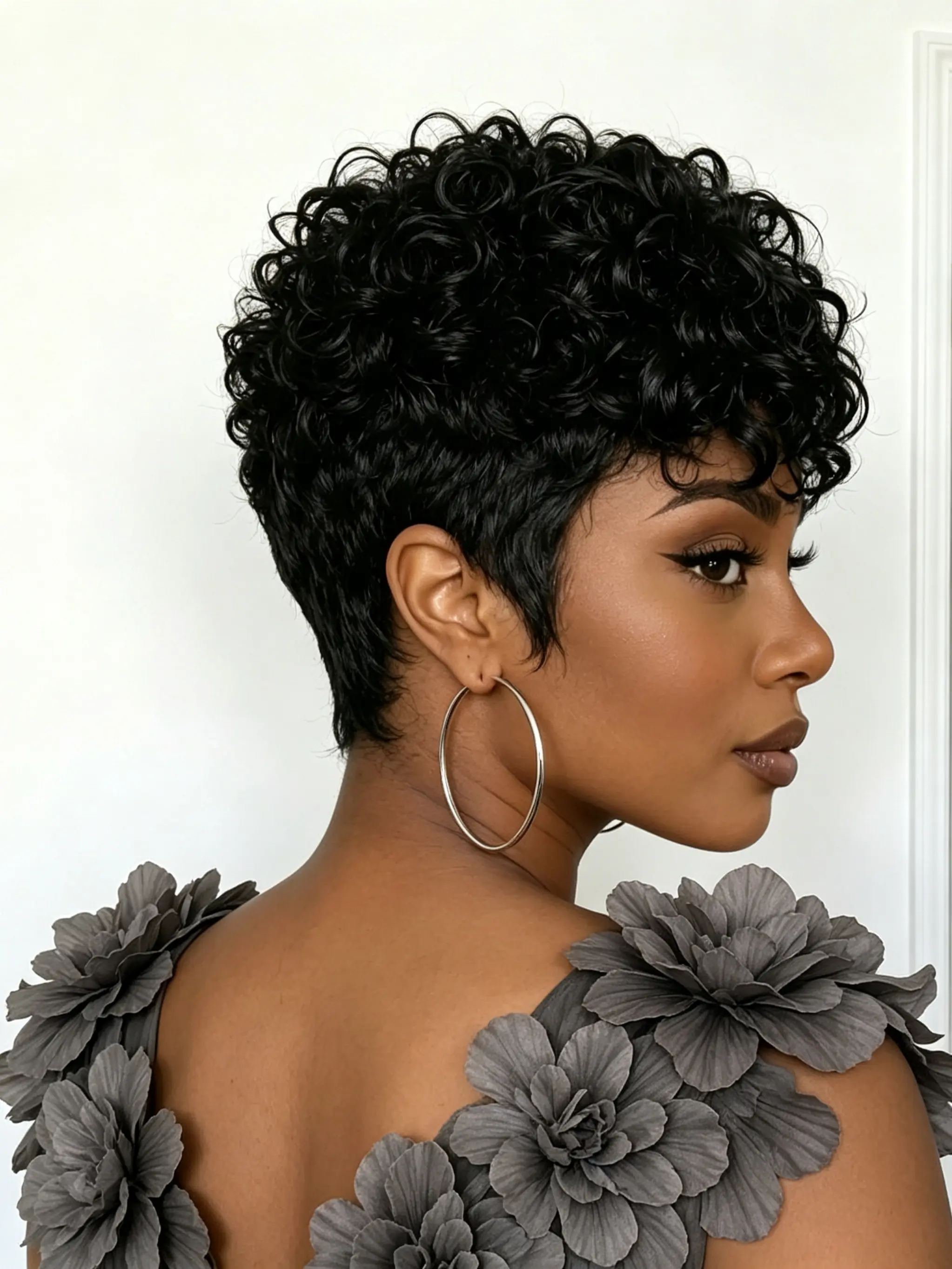 6 Inches Short Bob Curly Pixie Human Hair Wigs for Women with Bangs, Natural Look, Easy Maintenance, Perfect for Daily Wear