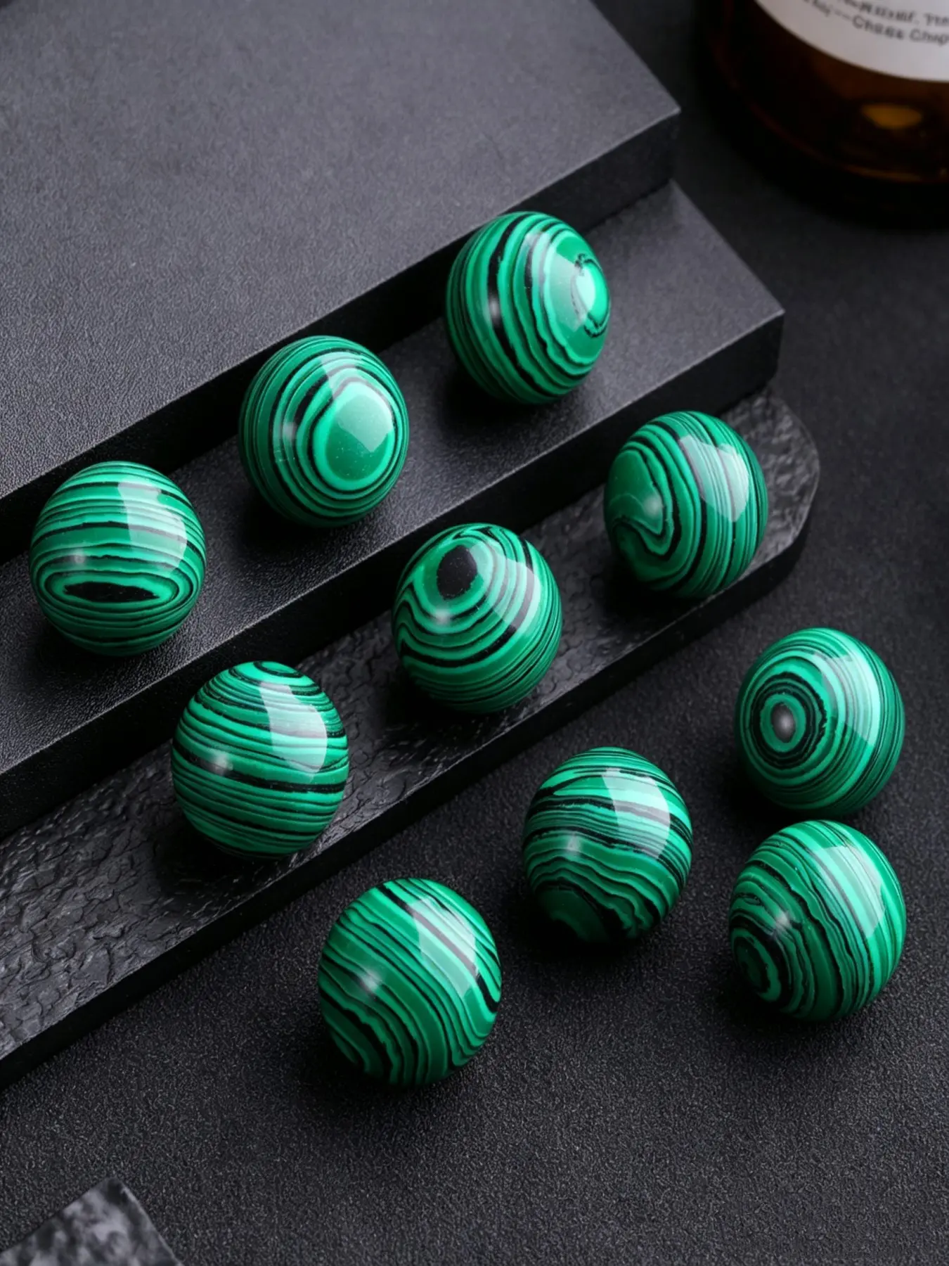 10pcs 20mm Feng Shui Balls, Synthetic Malachite Crystal Orbs, Home Decor, Party Decoration, DIY Jewelry Accessories, Garden & Fish Tank Decor, Yoga Meditation Gift