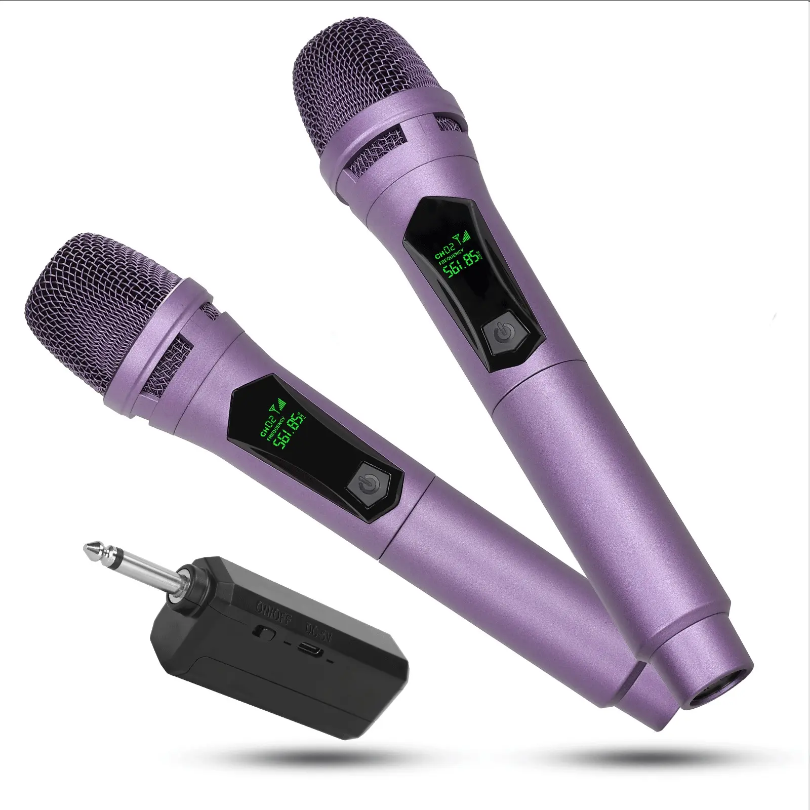 LMBGM W9 Wireless Handheld Dynamic Microphone, LED Display, Rechargeable, Anti-Interference, Compatible with Audio Mixers, Home Karaoke, Parties, Stage Performances, Portable Mic