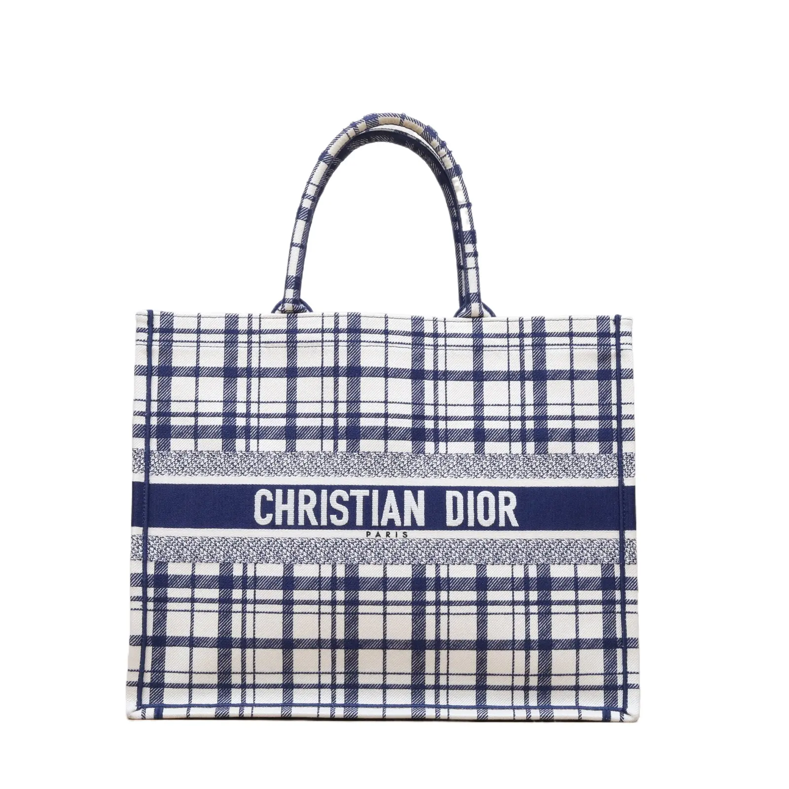 Pre-owned Dior Book Tote Large 42 Blue Canvas PristineP235705618