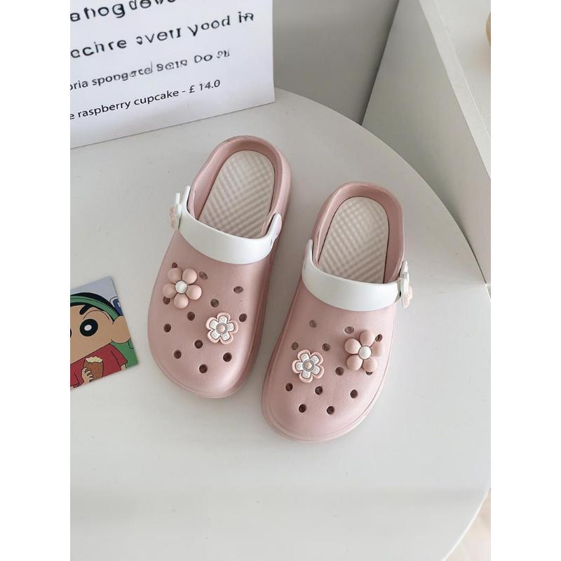 (New)Women's Cute Cartoon Charms Clogs, Casual Comfortable Breathable Platform Non-slip Clogs, Fashionable Shoes for Indoor & Outdoor Wear