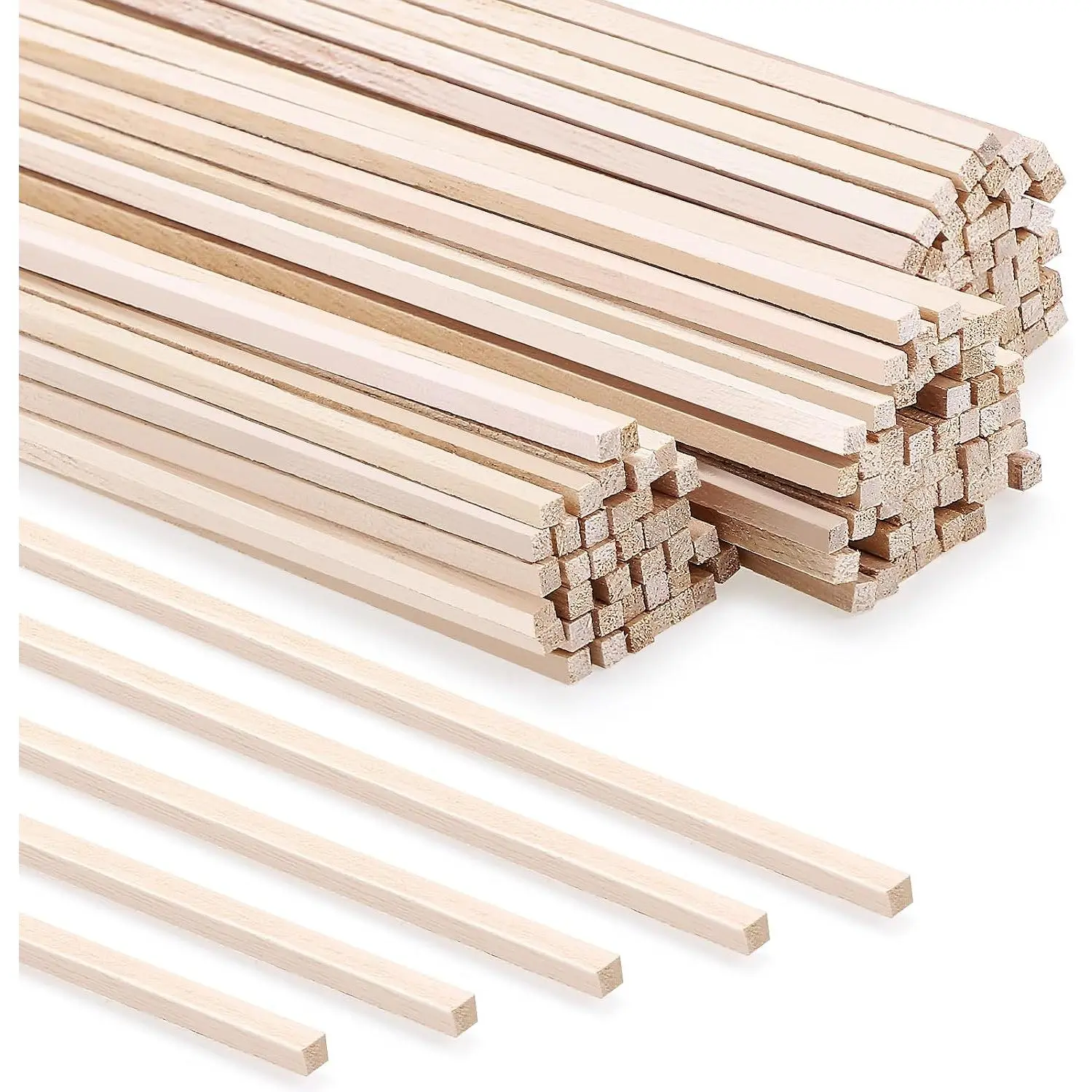 140 count Balsa  Sticks, 1/8 X 1/8 X 12 in Square Dowel Rods | Smooth Unfinished , Easy To Cut, , And Stain For Crafts, Models, Dollhouses, Frames, And DIy Projects
