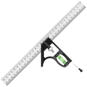 12" Metric Combination Square Ruler for Electricians and Carpenters 45-90  Marking Bubble Level Square Tool Woodworking Combo Square (300mm)