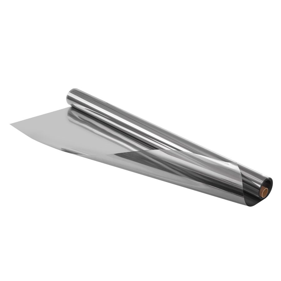 VEVOR Window Privacy Film, One Way Window Tint, Daytime Mirror Reflective Heat Control Glass, Static Cling Sun Blocking See out Not in Window Film for Home and Office, Black-Silver, 35.4 inx 13.1 ft