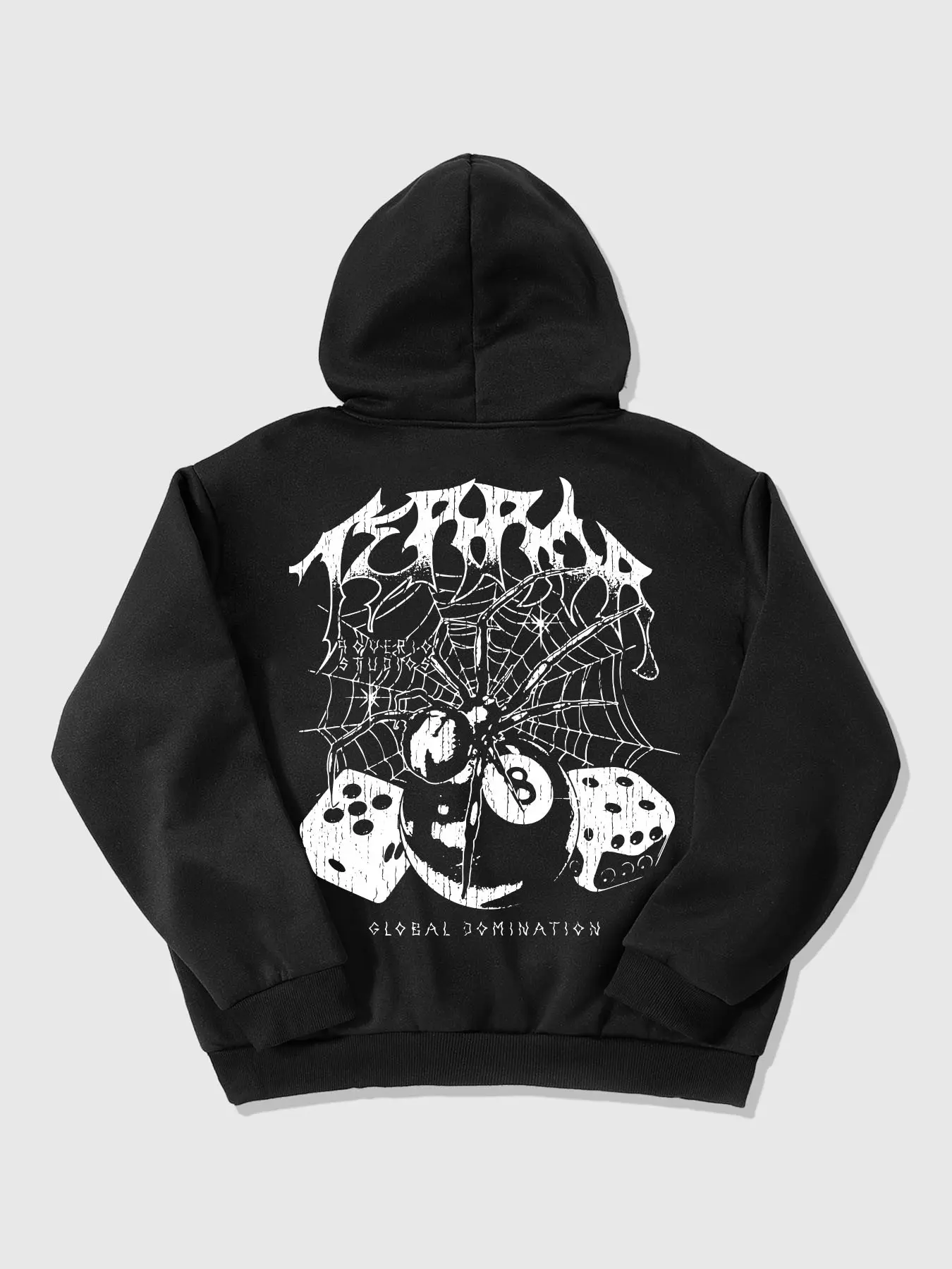 Yk2 Gothic Spider Print Hoodie, Fall Winter Fashion Casual Sweatshirt, Comfortable Trendy Hooded Design, Unisex Long Sleeve Top, Oversized Baggy