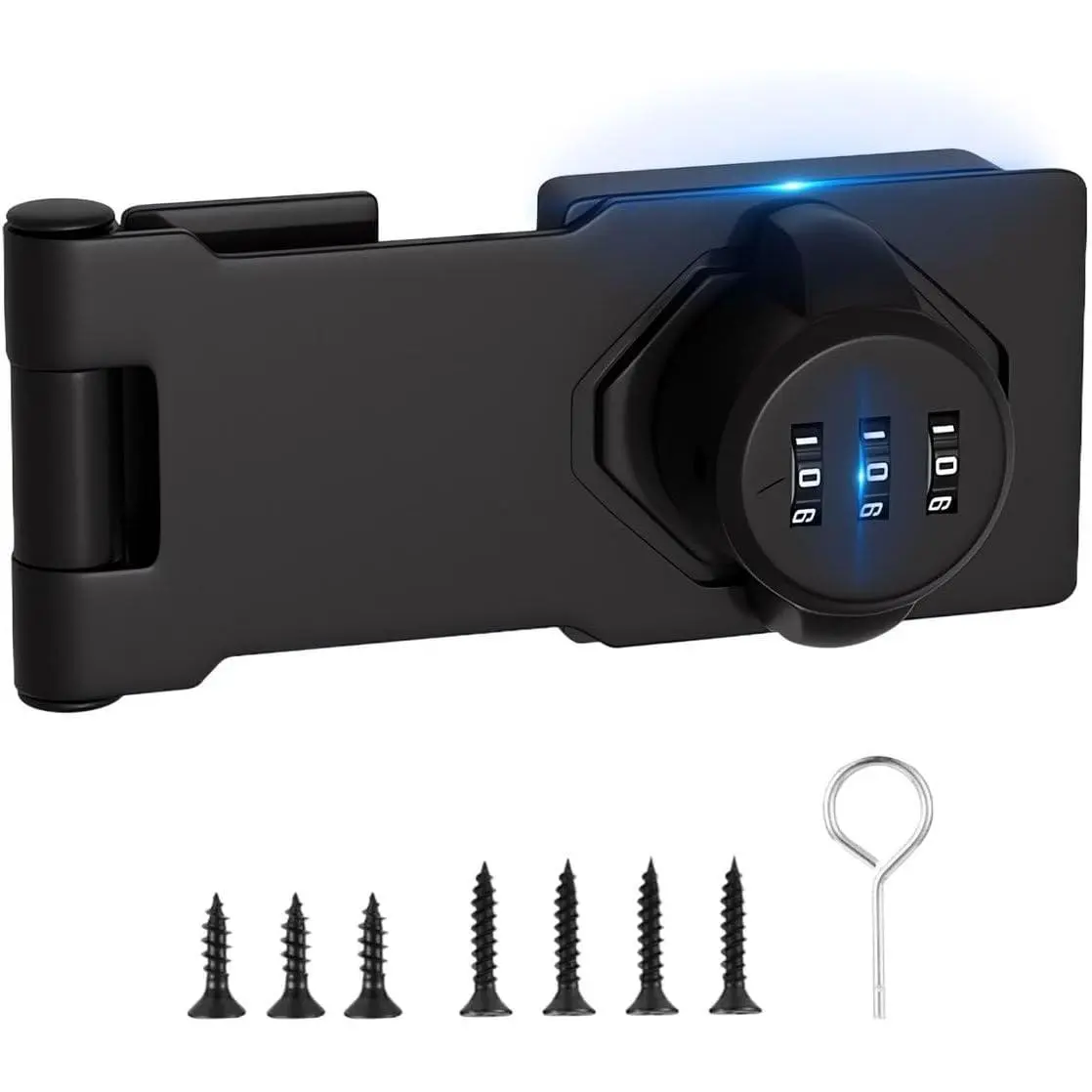 Bifold 3-Digit Password Keyless Cabinet Lock with Combination Sliding Closet Lock, Pantry Door Lock, Closet Door Lock for Double Barn Shed Door Yardlock for Garage Garden - 1 count