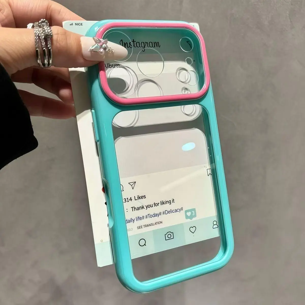 Compatible with iPhone 17, 16, 15, 14, 13, 12, 11, Candy Color Color Block Transparent Shockproof Phone Case HNZ0669