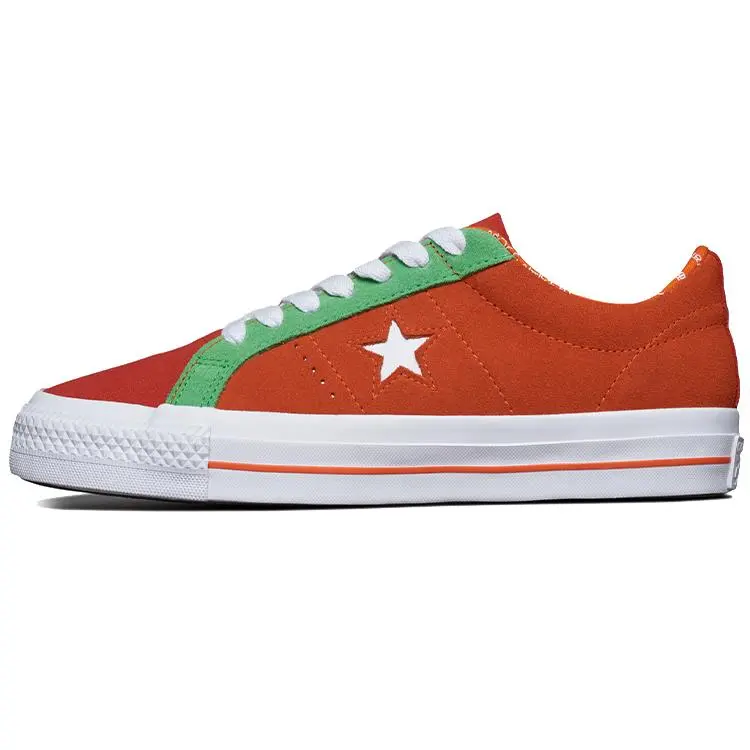 Converse One Star Pro Leather Sneakers for Men and Women – Comfortable, Slip-Resistant, Durable, Lightweight, Low-Top, Orange Verifiable, with credentials and supporting global authentication