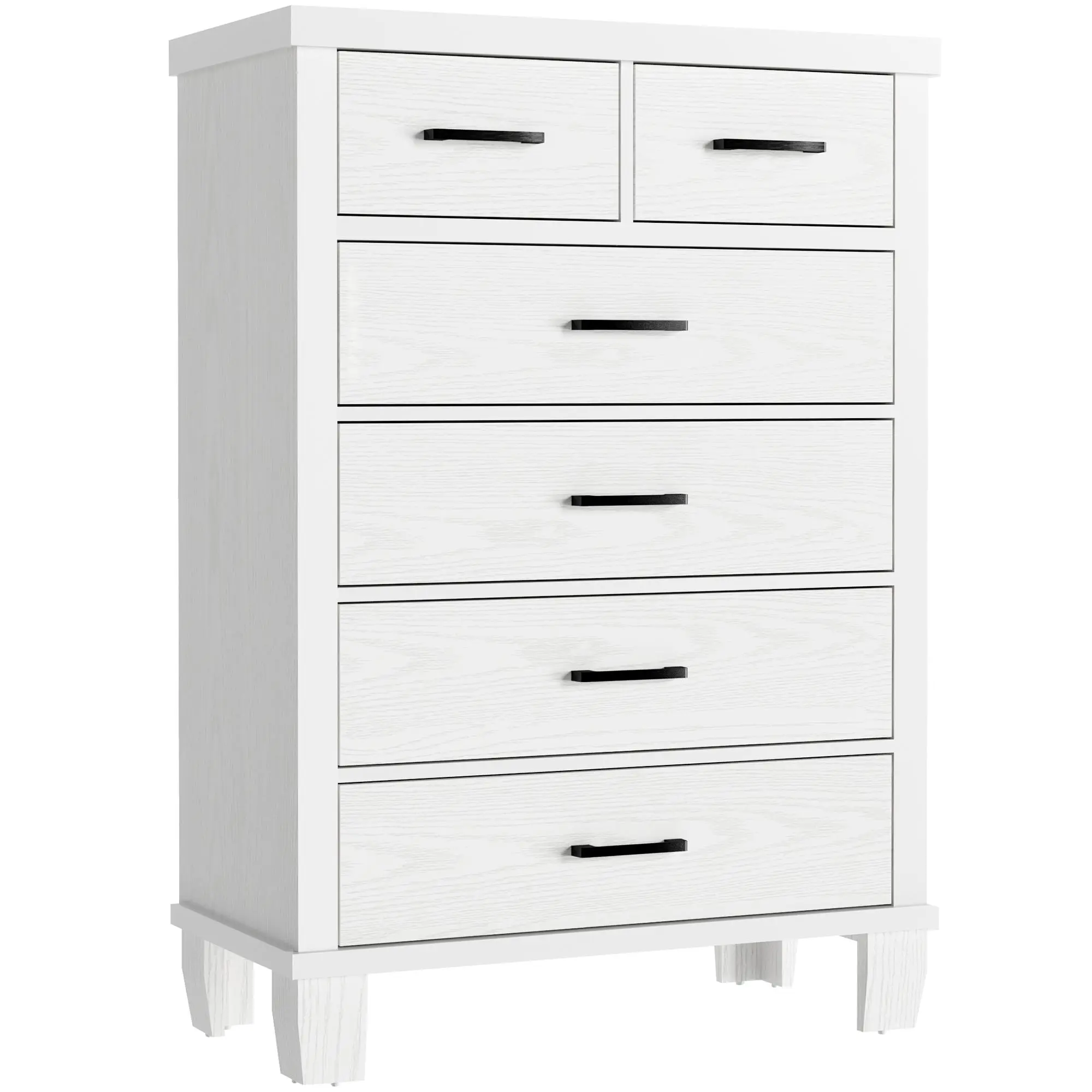 Gaomon 6 Drawer Dresser for Bedroom, Modern White Chest of Drawers with Mixed Sizes, Anti-Tip Safety, Metal Handles, Waterproof Storage Organizer for Nursery Living Room Entryway