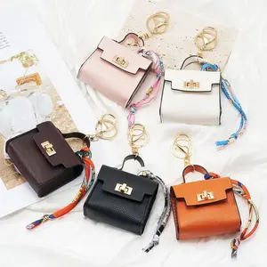 Cute Mini Backpack Keychain in PU Leather, Small Coin Purse & Bag Charm with Key Ring, Multi-Use Pouch for Keys & Headsets, Anniversary Gift