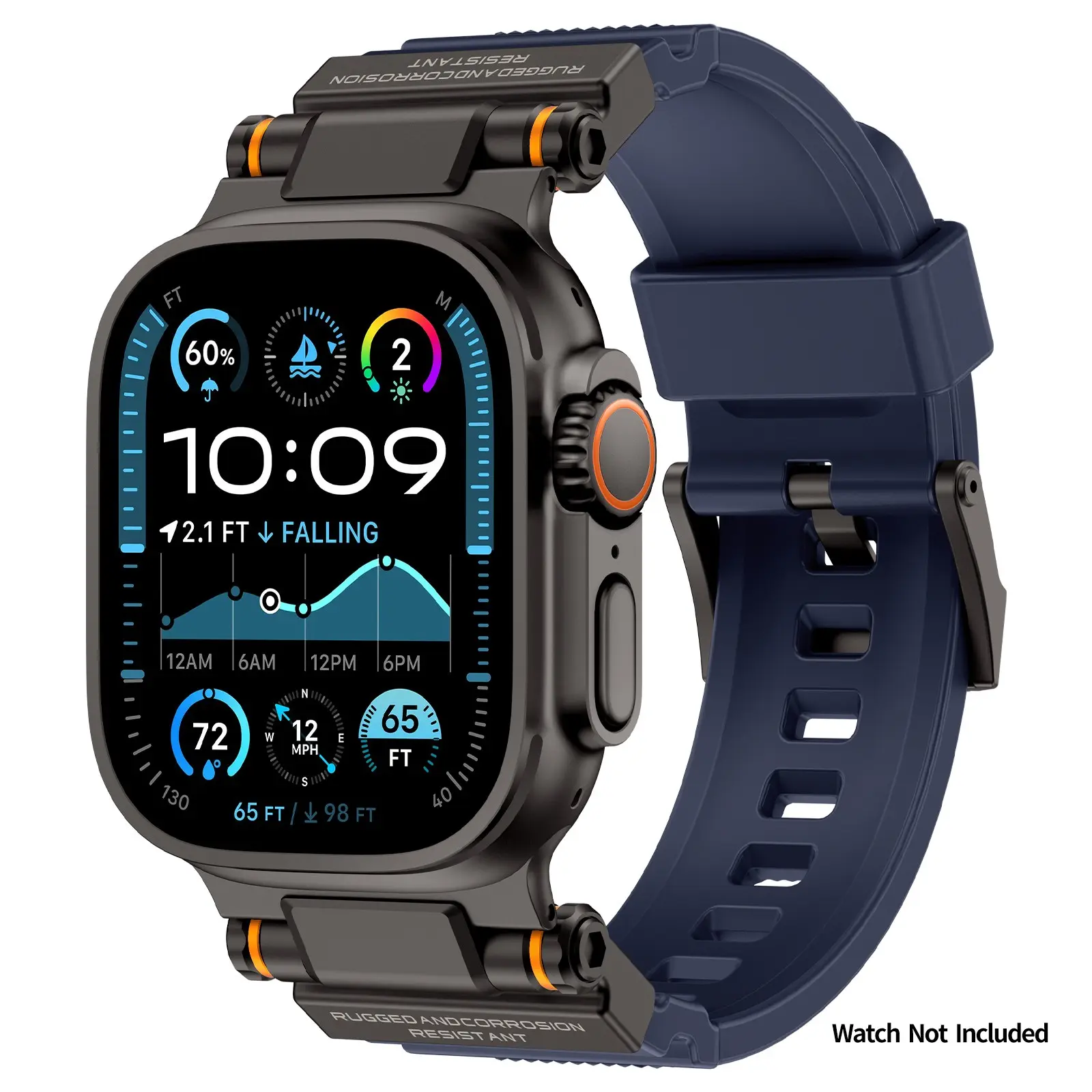 Metal connector silicone strap for Apple Watch, outdoor scratch-resistant silicone model, suitable for iWatch series 11/10/9/ultra/ultra2/ultra3/8/7/6/5/4/  ,44-49mm