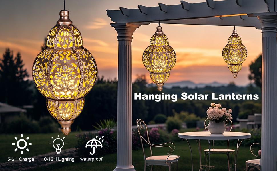 Lanterns, Moroccan Lanterns for Outside, Chandelier for Mother's Days Gifts,,Lawn, Yard Art for