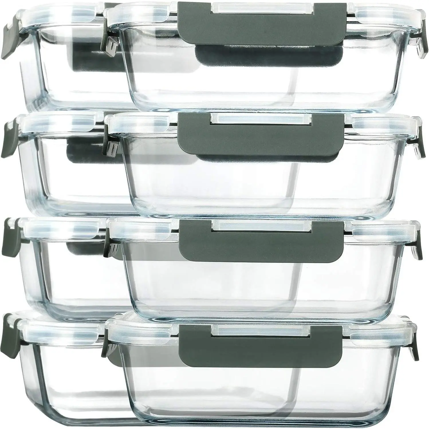 [8-Pack, 30 oz] Glass Meal Prep Food Storage Lunch Containers with Lids - Oven Proof, Microwave Safe Kitchen Accessories, Freezer & Dishwasher Compatible Utensil Tool Organizers