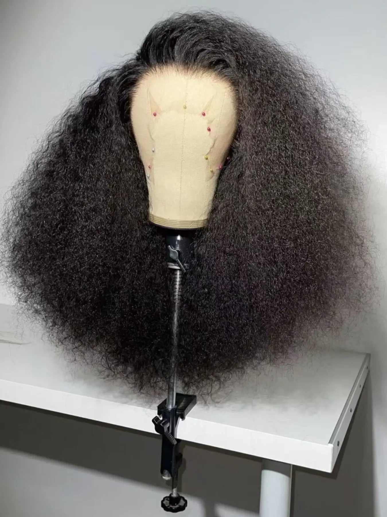 180%Density 26Inch Afro Curly Style Kinky Curly Wigs Long Lace Front Wigs Pre-Styled With Baby Hair Soft Glueless Heat Resistant Comfortable Women's Wig