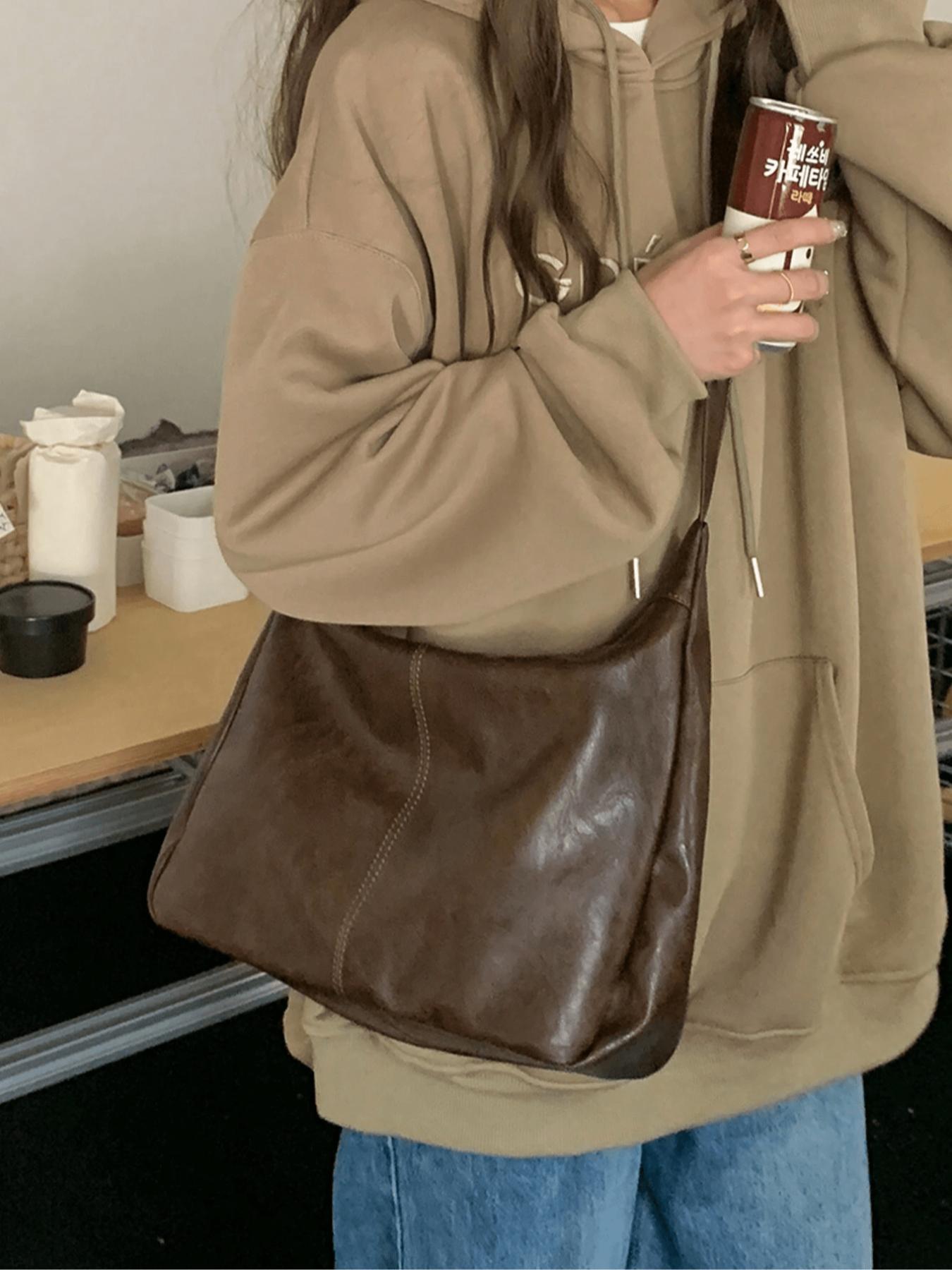 Women's Solid Color Shoulder Bag, Fashionable Large Capacity Crossbody Bag for Daily Used, Casual Trendy Versatile High-quality Daily Commuting Bag, Elegant Commuter Bag