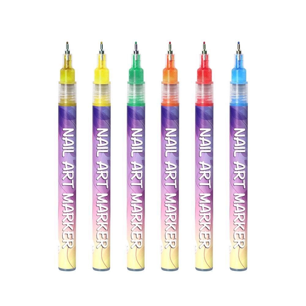 One Set Acrylic Paint Nail Art DIY Football Fan Pattern Body Tattoo Pen French Beauty Outline Pen Daily Use Cosmetic Makeup