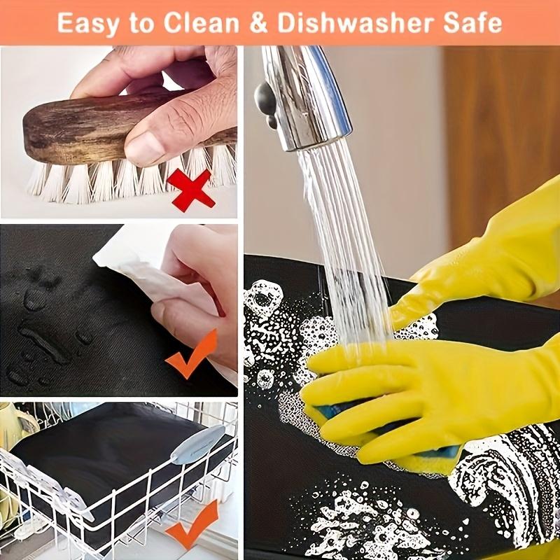 Heavy Duty Non-Stick Surface Multi-Functional Reusable Cooking Pad Thickened Fiberglass Liner for Stoves Toasters BBQ Grills Flexible Board for Baking Grilling Outdoor Use Heat Safe Up To 500°F