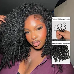 [Lowest Price] STERLY Crochet Extensions Human Hair Miracle Knots Pre-Separated 50g per Pack 45-50 Strands per Pack Knotless Boho Braids 4-5 Packs for Full Head Burmese Curly Textures Wig with Crochet Hook #Summervibes #tiktokshopmemorialday