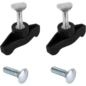 Lawn Mower Handle Knobs Nut Bolt (4 Bolts & 2 Handles), Universal Wing Handle Knob, T-Handle Bolt for Snow Blower