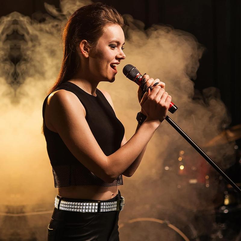 Studded Belt Metal Punk Rock Rivet Belts for Women/Men Grommet Pyramid Goth