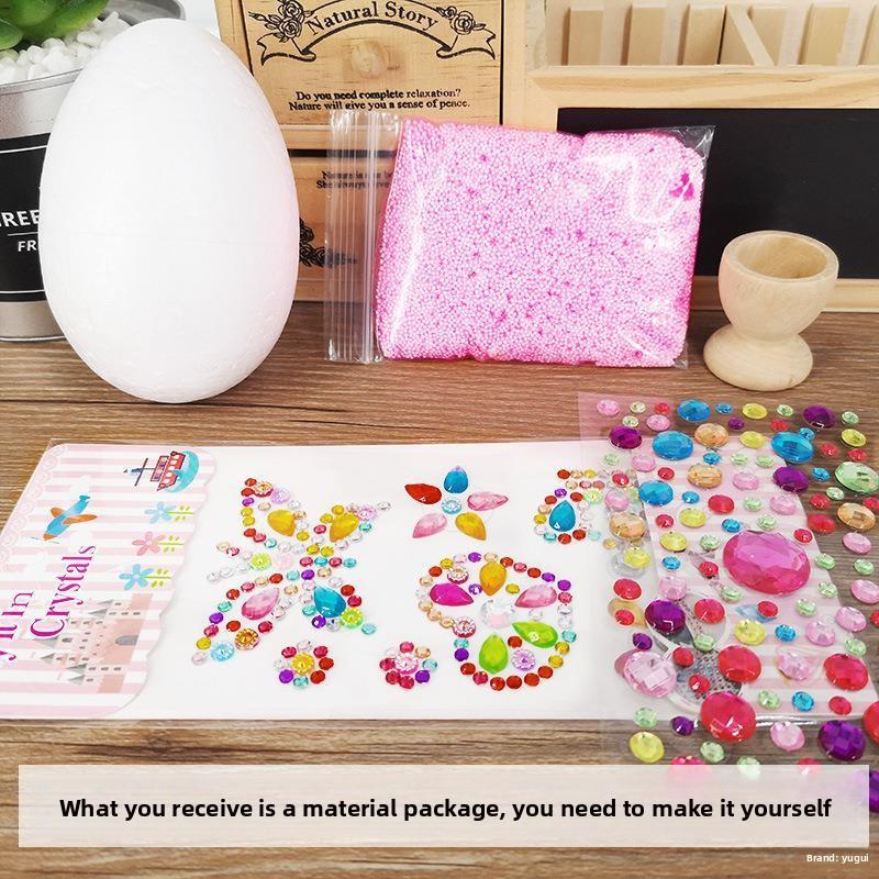 Snowflake Mud Painted Eggs Easter Happy Egg Decoration Set Kindergarten Creative Handicraft Activity Game