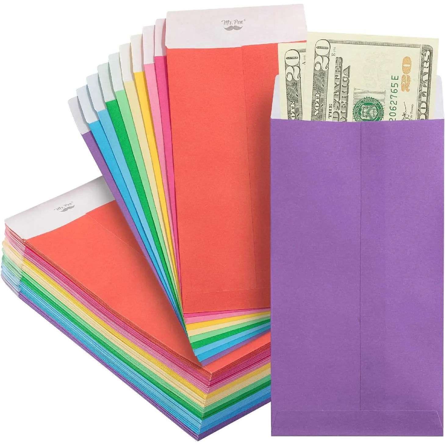 -  Envelopes for , 6.5" x 3.5", 100 Pack,  Paper, Self-Adhesive Bulk  Envelopes for Budgeting,  and  Saving, Check, Budget, Small Item Organizing