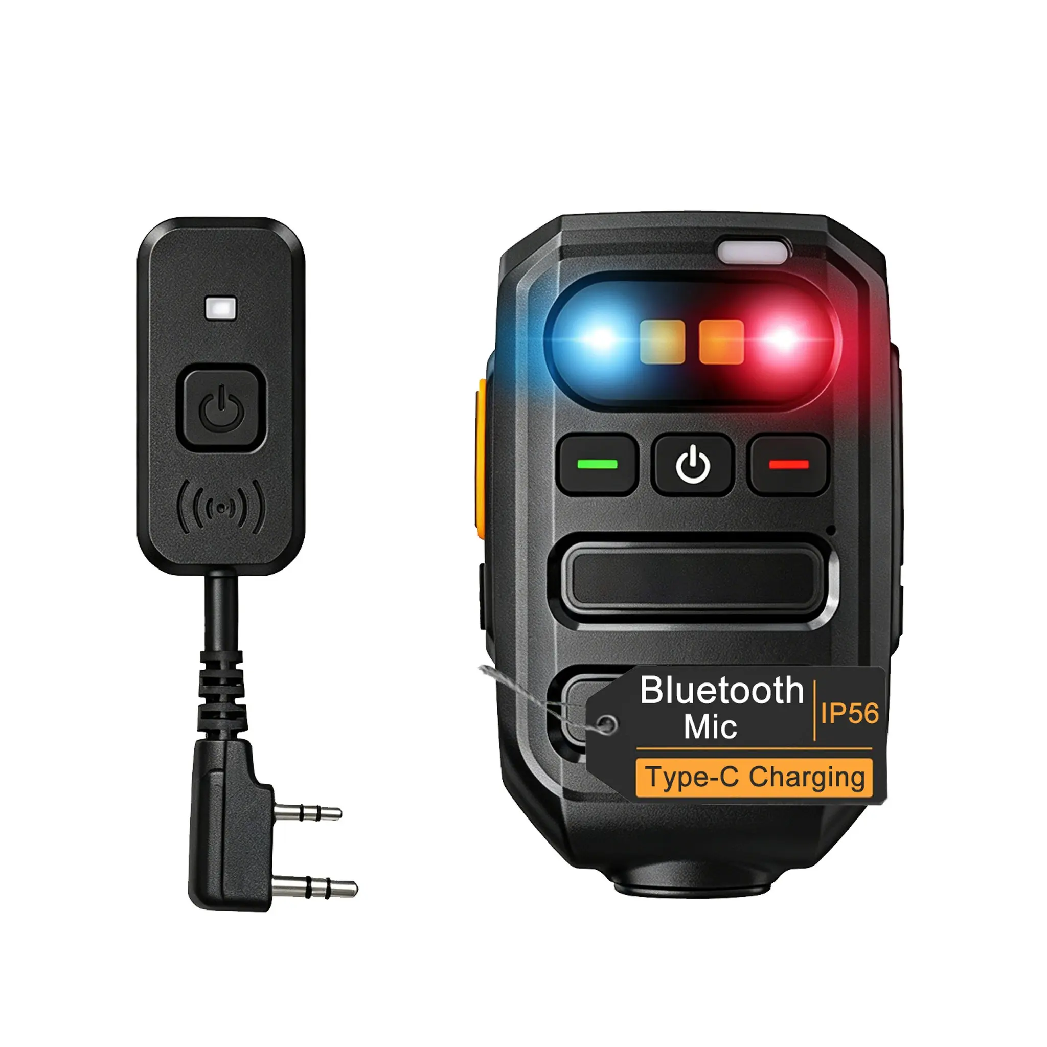 BAOFENG Ham Radio Wireless Handheld Portable Speaker Mic, Bluetooth 2 Pin Shoulder Microphone with Hanging Bracket & Belt Clip,for BAOFENG 5RM,UV-5R,BF-F8HP,UV-5R Mini,UV-32,K5 Plus- K Port Walkie Talkie Speaker Mic Radio Accessories