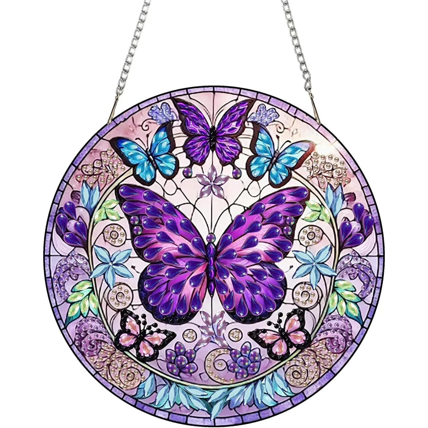 Butterfly Diamond Art Suncatcher Kit, DIY Acrylic Hanging Window Decor for Adults