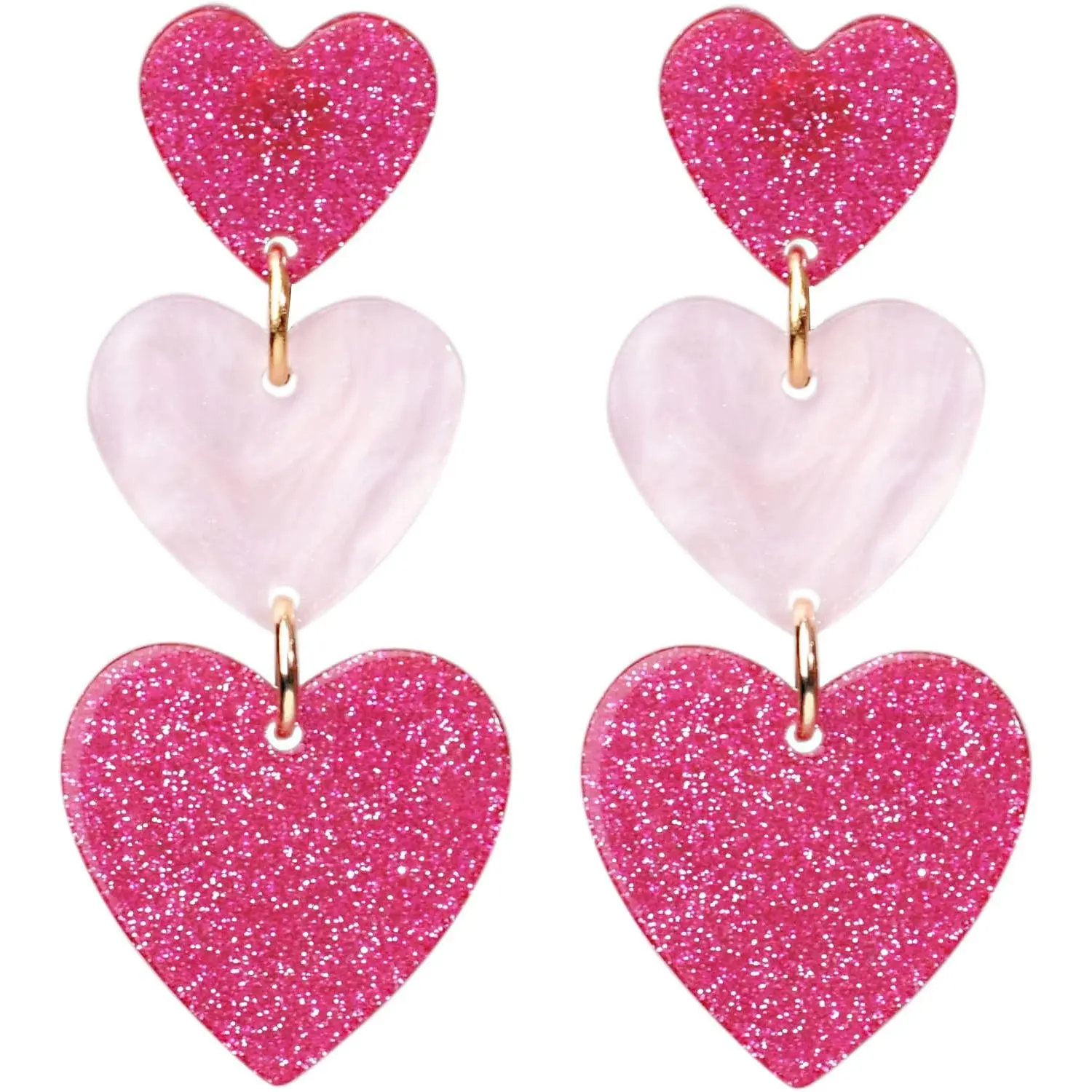 Heart Earrings Dangle Valentine's Day Earrings  Heart Earrings  Earrings Cute Love Dangling Heart Earrings for Women