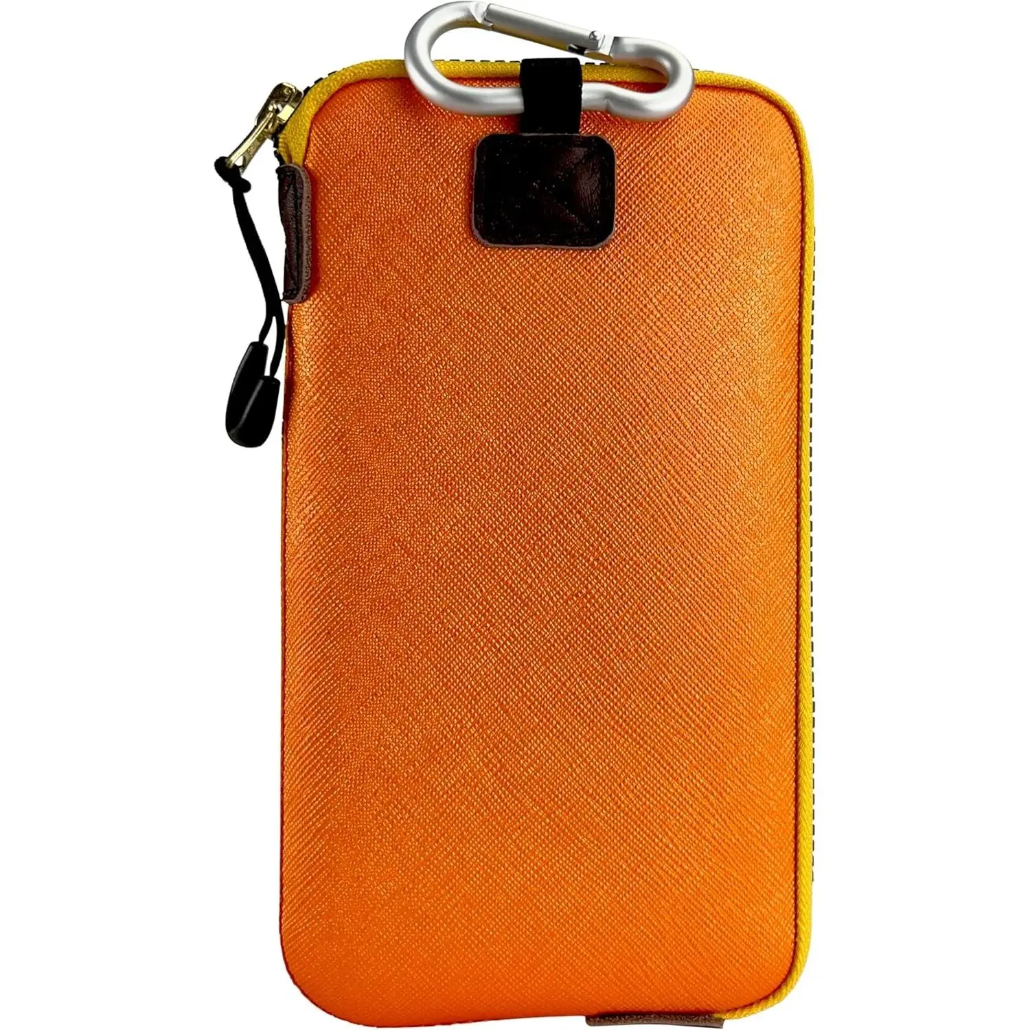 Neoprene Phone Pouch, Lightweight Protective Cellphone Sleeve with Large Zipper Opening, Inner Pocket, Thermal Insulated, Durable Cell Phone Carrier for iPhone & Smartphones [ Orange ]