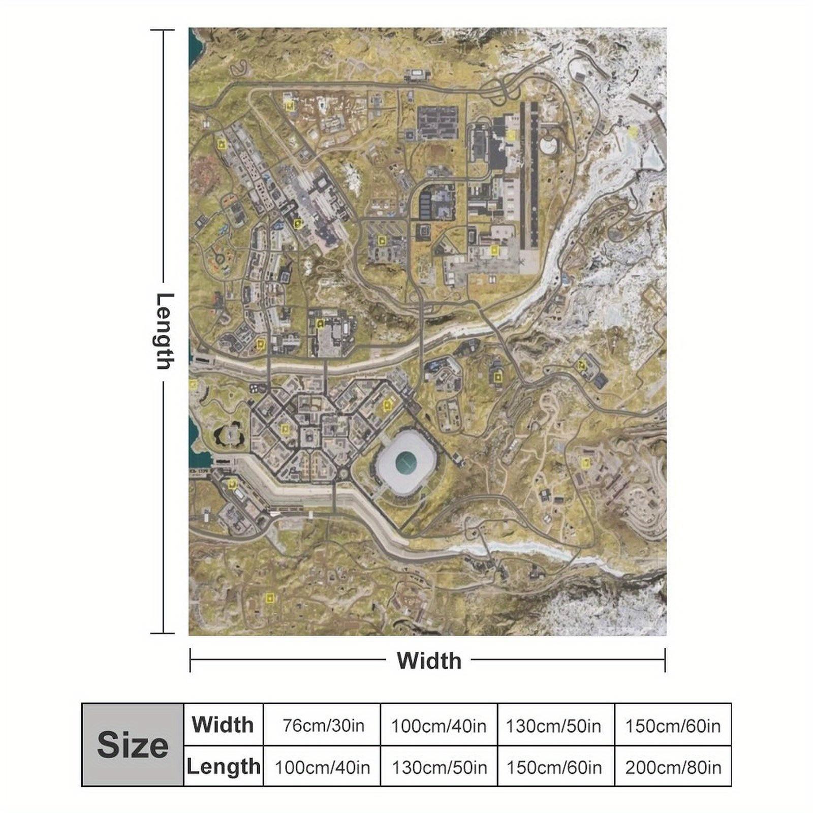 COD WARZONE MAP Throw Blanket. Smooth and Light available for Four Seasons and Four Size.