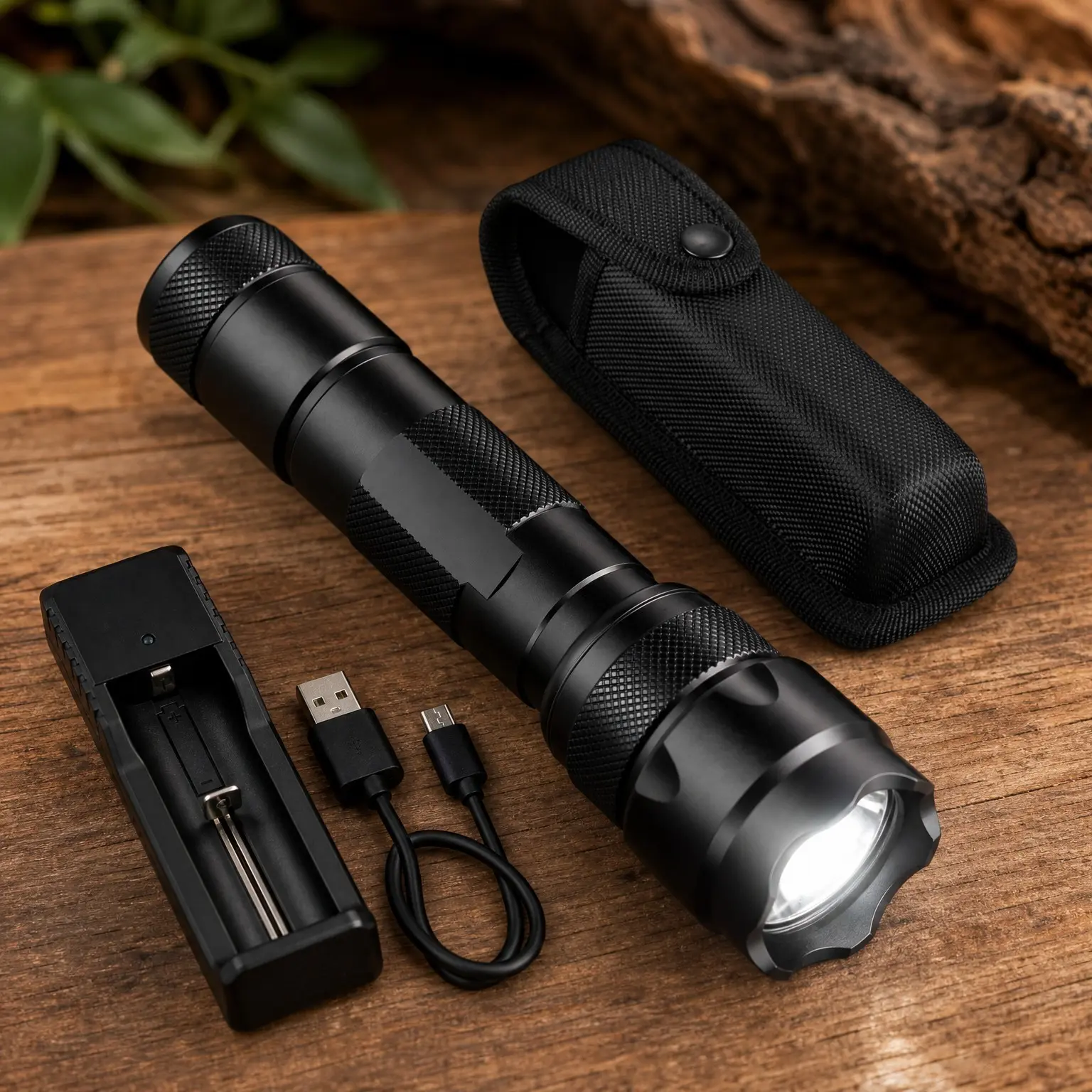 WF-502B 1000 Lumen Single Mode Tactical Flashlight with Holster, 200m Beam, 8+ Hour Runtime for Police, Corrections, Security Duty, Shifts & OutagesGift