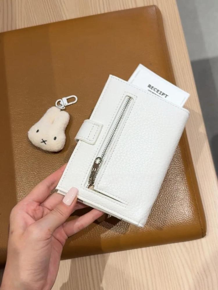 Miffy Plush Bunny PU Passport Holder Multi-Function RFID-Blocking Card Wallet with Kawaii Bow Couple's Mini Purse Perfect Gift
