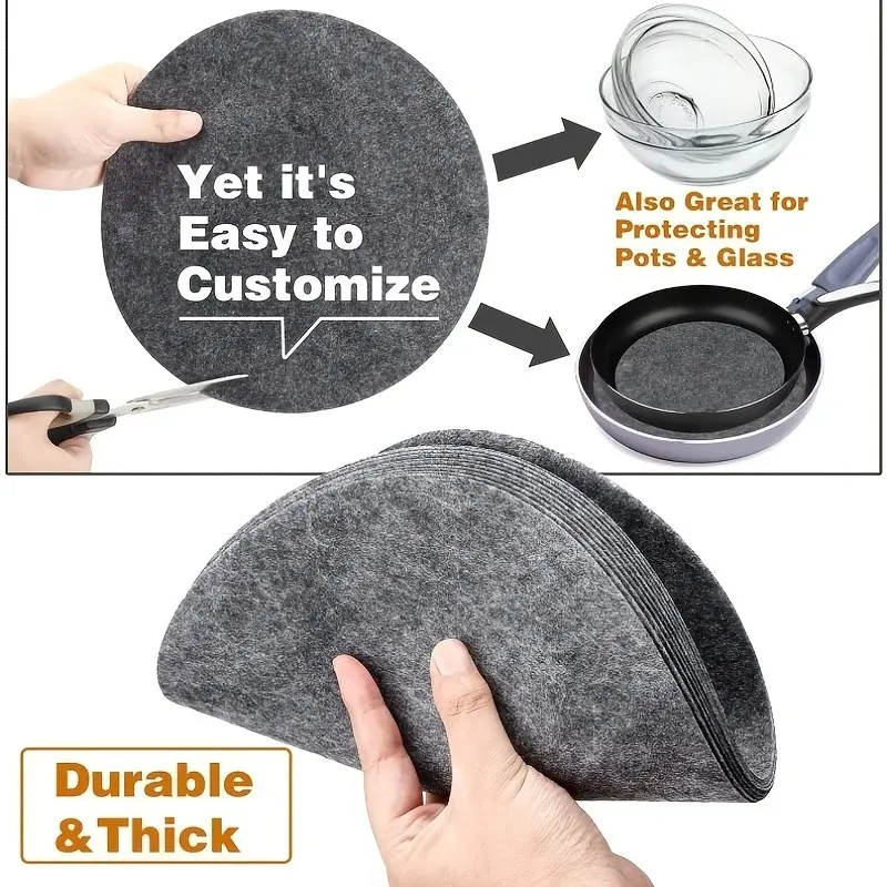 15-Piece Set Heat-Resistant Non-Slip Pads, Thickened Protective Mats for Kitchenware, Stackable Storage, Suitable for Cookware, Glassware, Countertops, Ovens