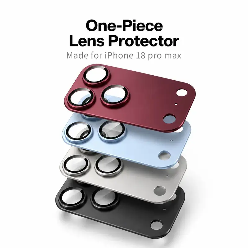 Camera Lens Protector for iPhone 17 Pro/17 Pro Max/18 Pro/18 Pro Max, Metal Frame Tempered Glass Lens Cover, 9H+ Hardness, Anti-Scratch, Case Friendly, Anti-Glare, 2 Pac