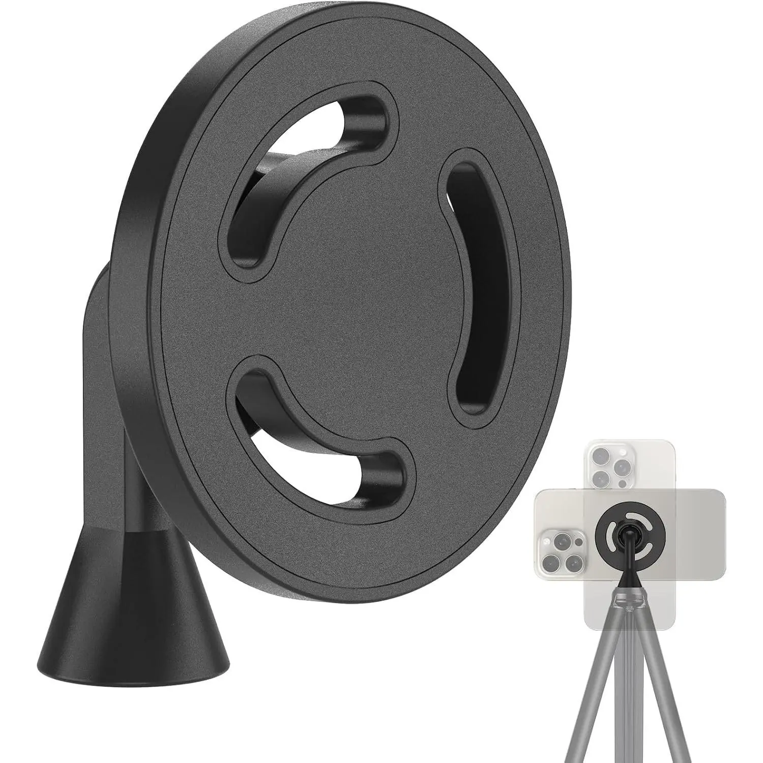 Phone Tripod Mount Adapter with 1/4"-20 Screw Hole, Compatible with Magsafe for  17/16/15/14/13 Plus Pro Max Mini Series, Adjustable Phone Holder for Tripod, Ring Light, Selfie Sticks