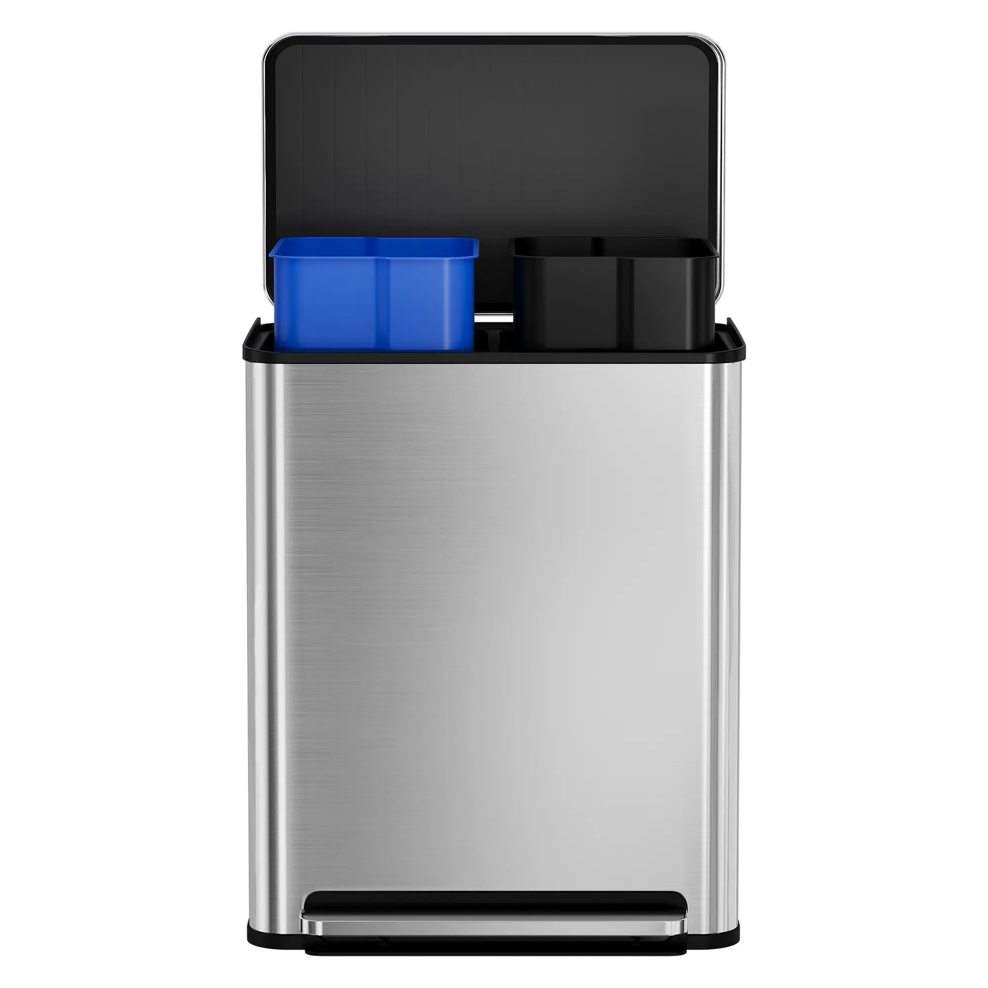 Stainless Steel Kitchen Trash Can Combo  Dual Compartment Recycling Bin with Soft-Close Lid & Odor Filter  Eco-Friendly Trash Can for Kitchen & Bathroom Use