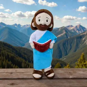 Newly-Designed Open-Book Jesus Plush Holds John 3:16 - Mini 11.8 Inch Living Scripture Figure Pillow Cushion Plush Toy, Unique Christian Collectible For Home Altar & Meaningful Faith-Based Gift For Friends Kids Easter Christmas