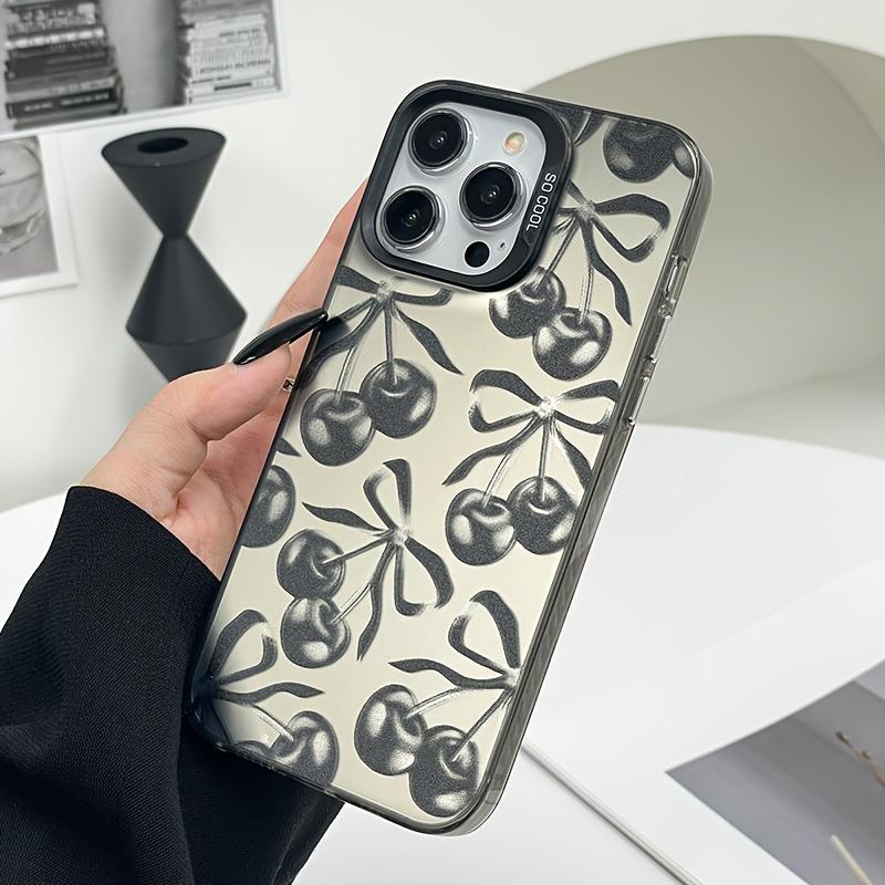 Cherry Pattern Case for iPhone 17 16 15 14 Pro Max 13 12 11 XR XS Plus Shockproof Drop Protection Durable PC Cover Non-Slip Design Gifts for Women Men