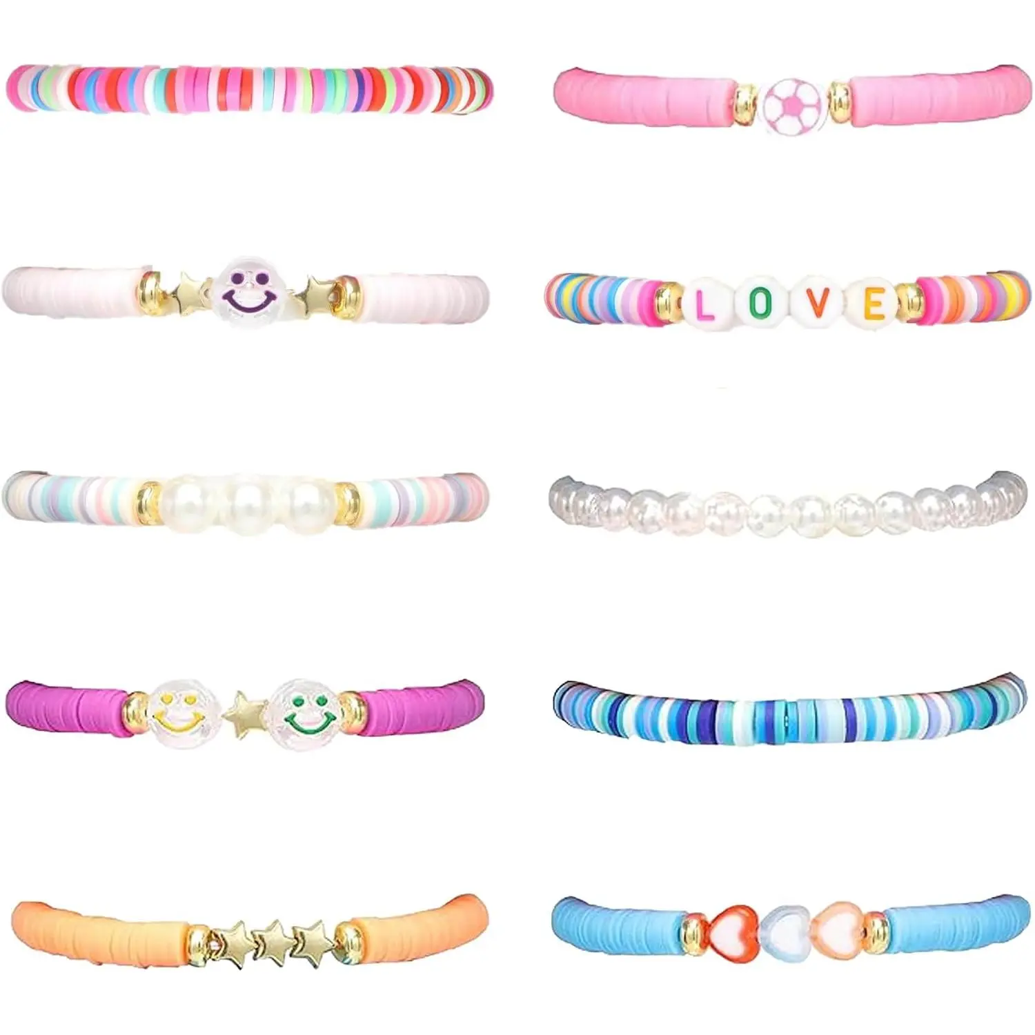10 Pack Woven Neon Bright Wristbands Bracelets, Adjustable  Style Bulk Wristbands, Colorful Festival Accessories for Events, Charity and Community Giveaways
